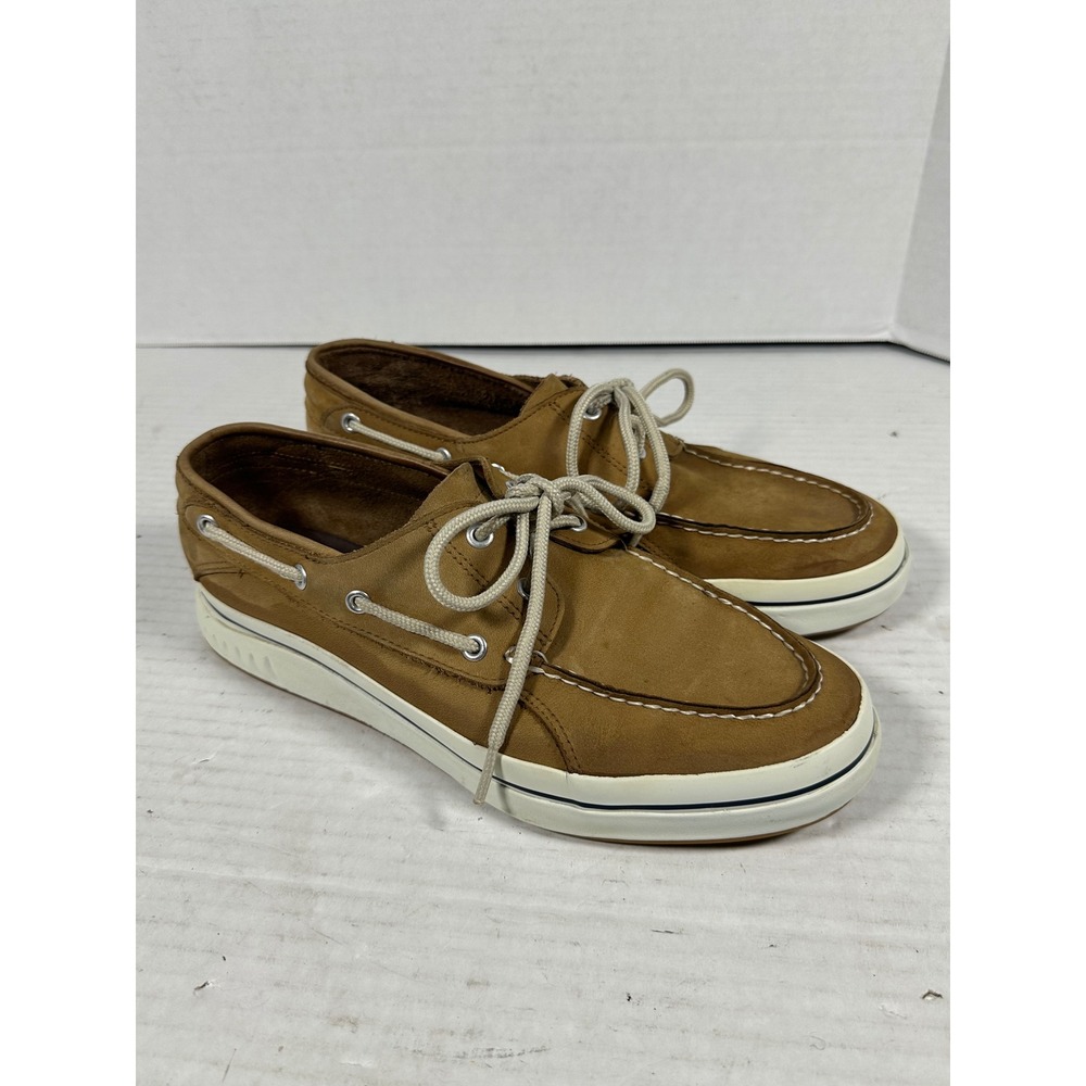 Sperry Top-Sider Mens 11M Tan Leather Boat Shoes Moc Toe Loafers 0884130 D3-CH17